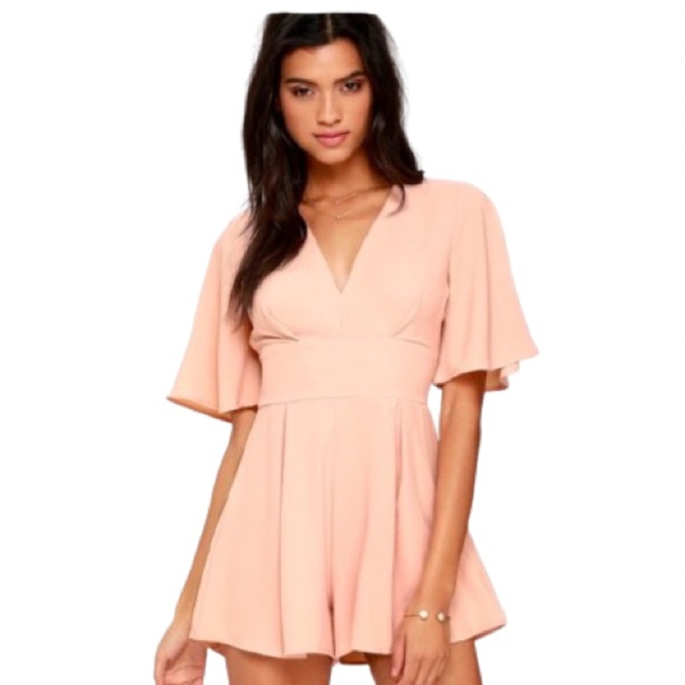 Lulus Choir of Chirping Peach Romper Small